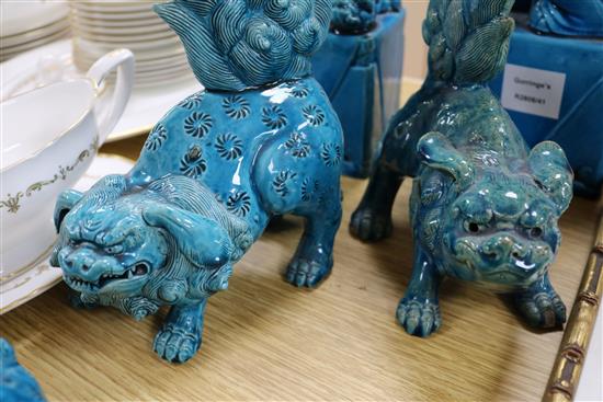 A collection of Chinese turquoise Dogs of Fo